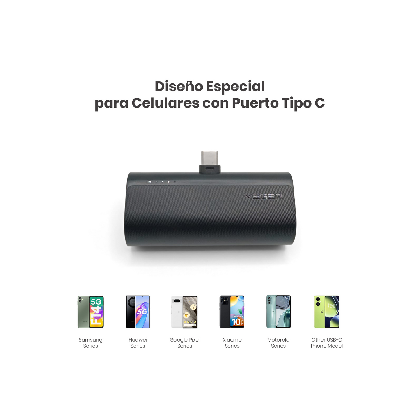 Power Bank Cargador Portatil Tipo C 5000 mAh